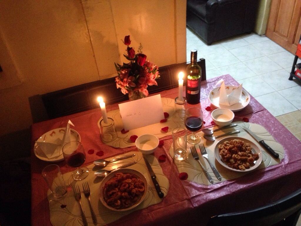 candle light dinner at home